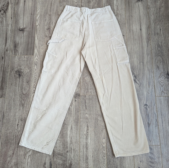 Garage Casey Wide Leg Carpenter Pants Beige Canvas Work Jeans - Picture 8 of 12